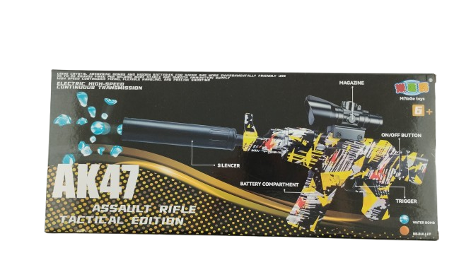 Іграшковий автомат на акумуляторі АК-47 стріляє кульками Чорний (000062) Іграшковий автомат на акумуляторі АК-47 стріляє кульками Чорний (000062)