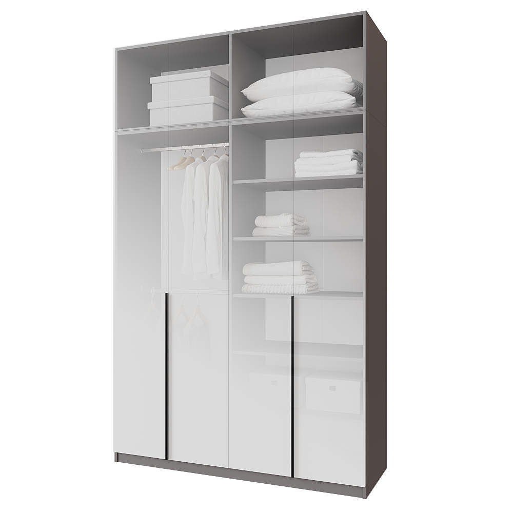 Шафа розпашна з антресолью Меблітренд Чиназес Чиа-1600.4 1600х500х2450 мм Графітовий/Білий (26842028) - фото 2 Шафа розпашна з антресолью Меблітренд Чиназес Чиа-1600.4 1600х500х2450 мм Графітовий/Білий (26842028) - фото 2