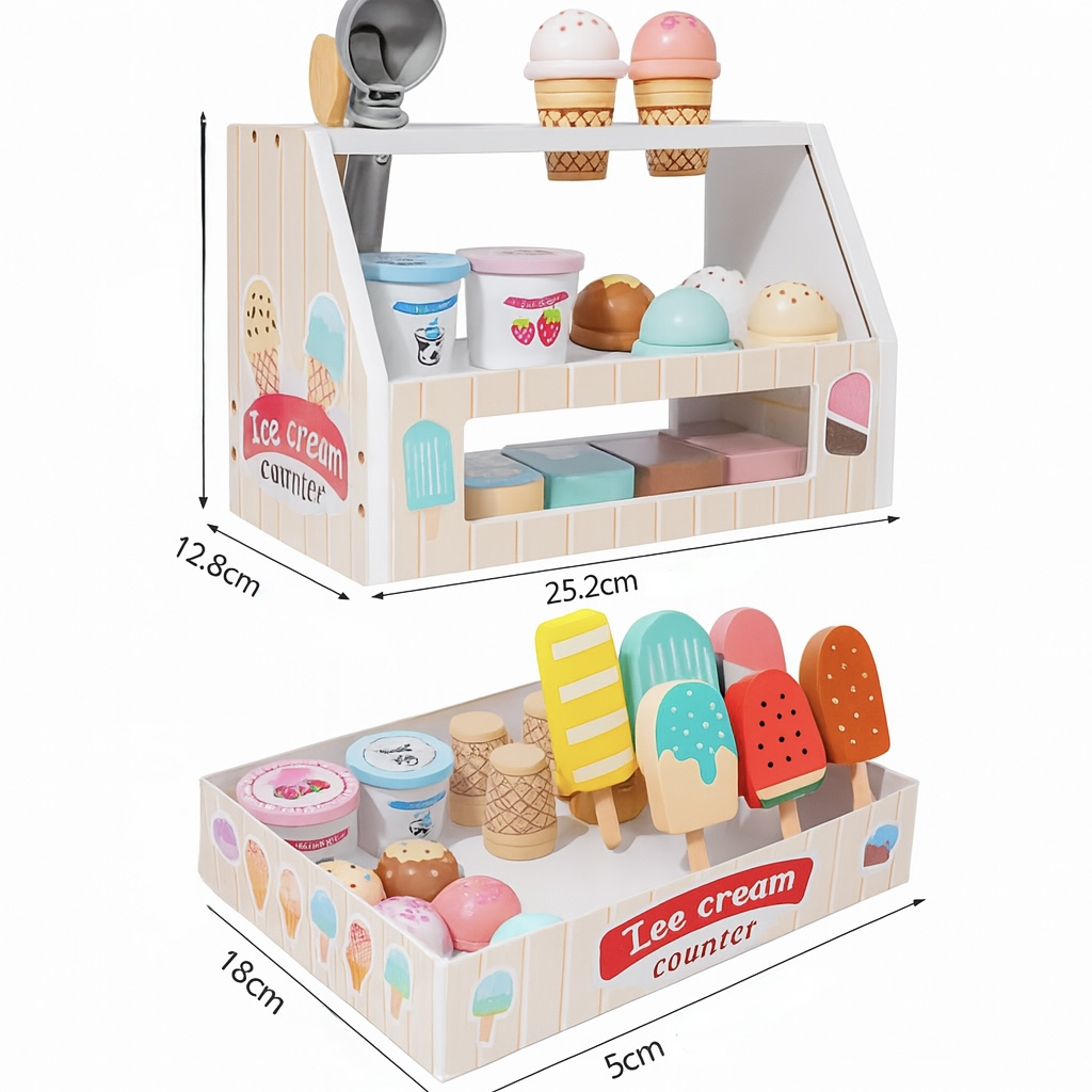 Дитячий ігровий набір Ice Cream Counter Морозиво дерев'яний (132) - фото 3 Дитячий ігровий набір Ice Cream Counter Морозиво дерев'яний (132) - фото 3