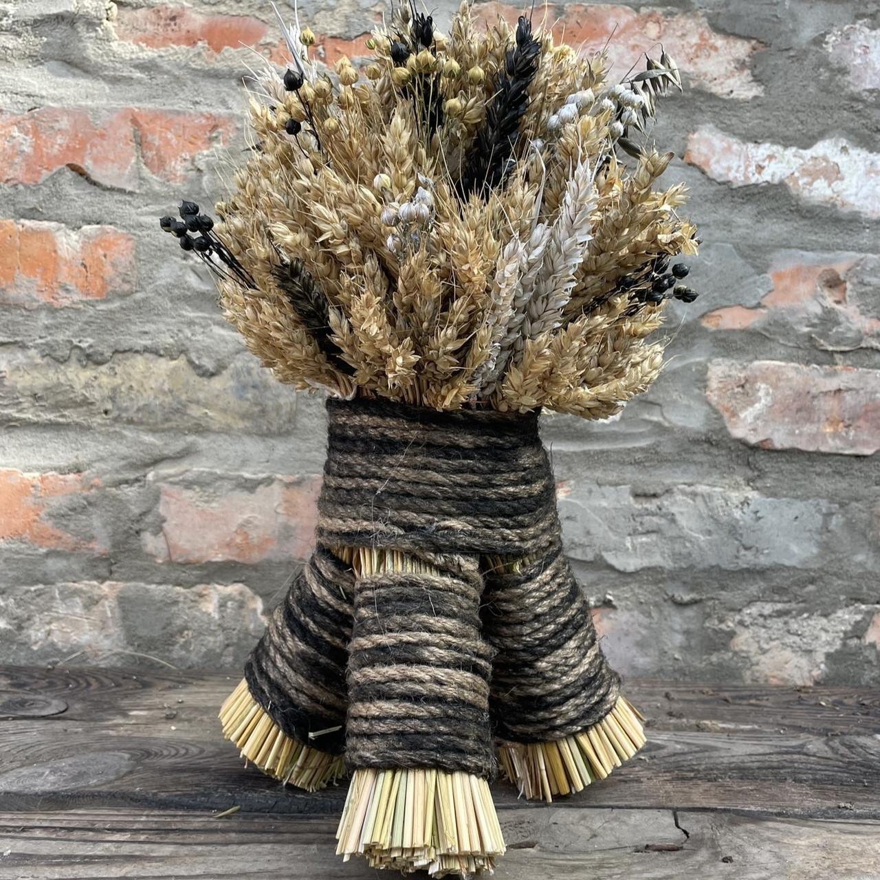 Рождественский дидух современный из пшеничных колосьев 30 см (2371030844) - фото 5