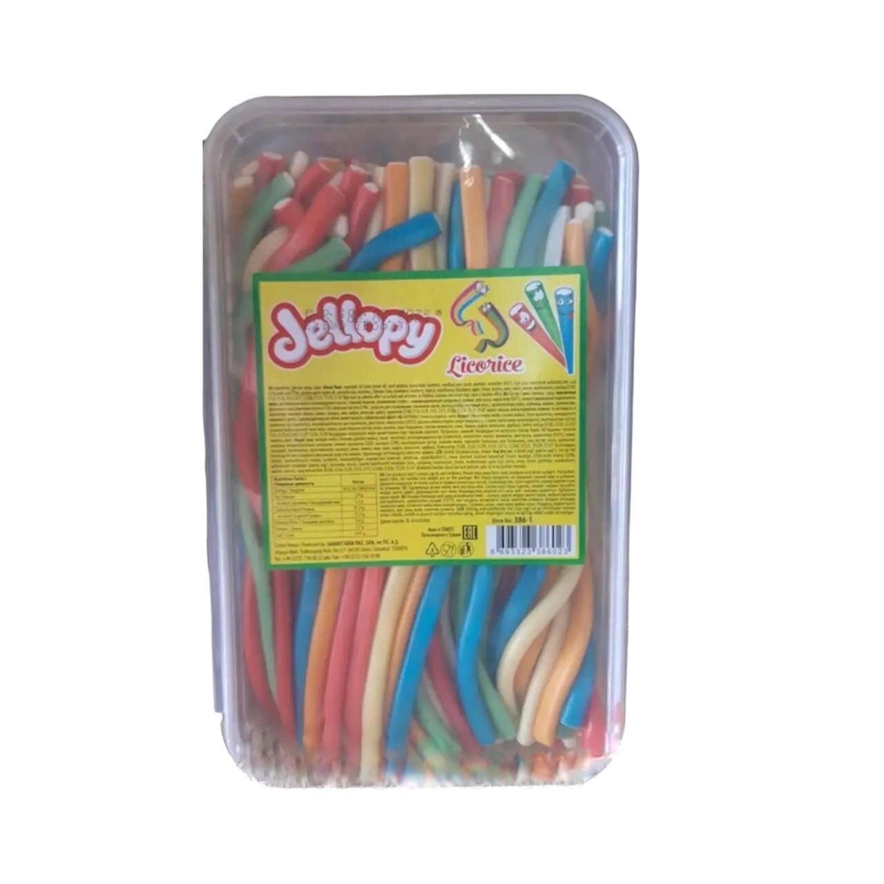 Мармелад жевательный Jellopy Licorice Лакричные провода 150 шт. 1500 г (11473647)