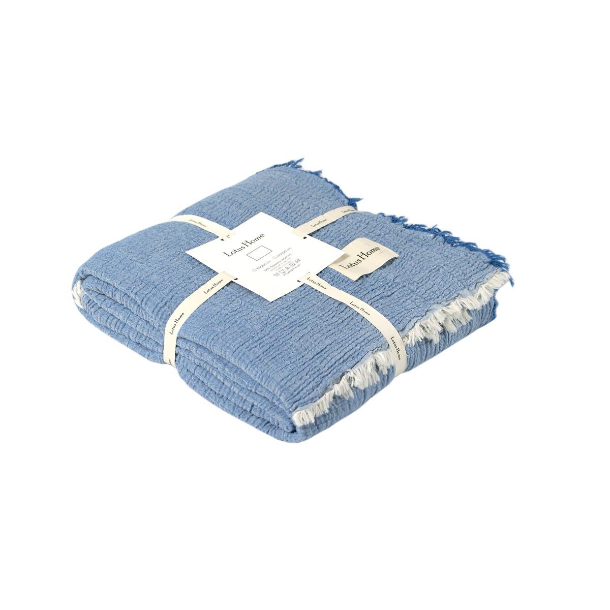 Покривало Lotus Home Larna Muslin 160x200 см Blue (svt-2000022344272) - фото 1 Покривало Lotus Home Larna Muslin 160x200 см Blue (svt-2000022344272) - фото 1