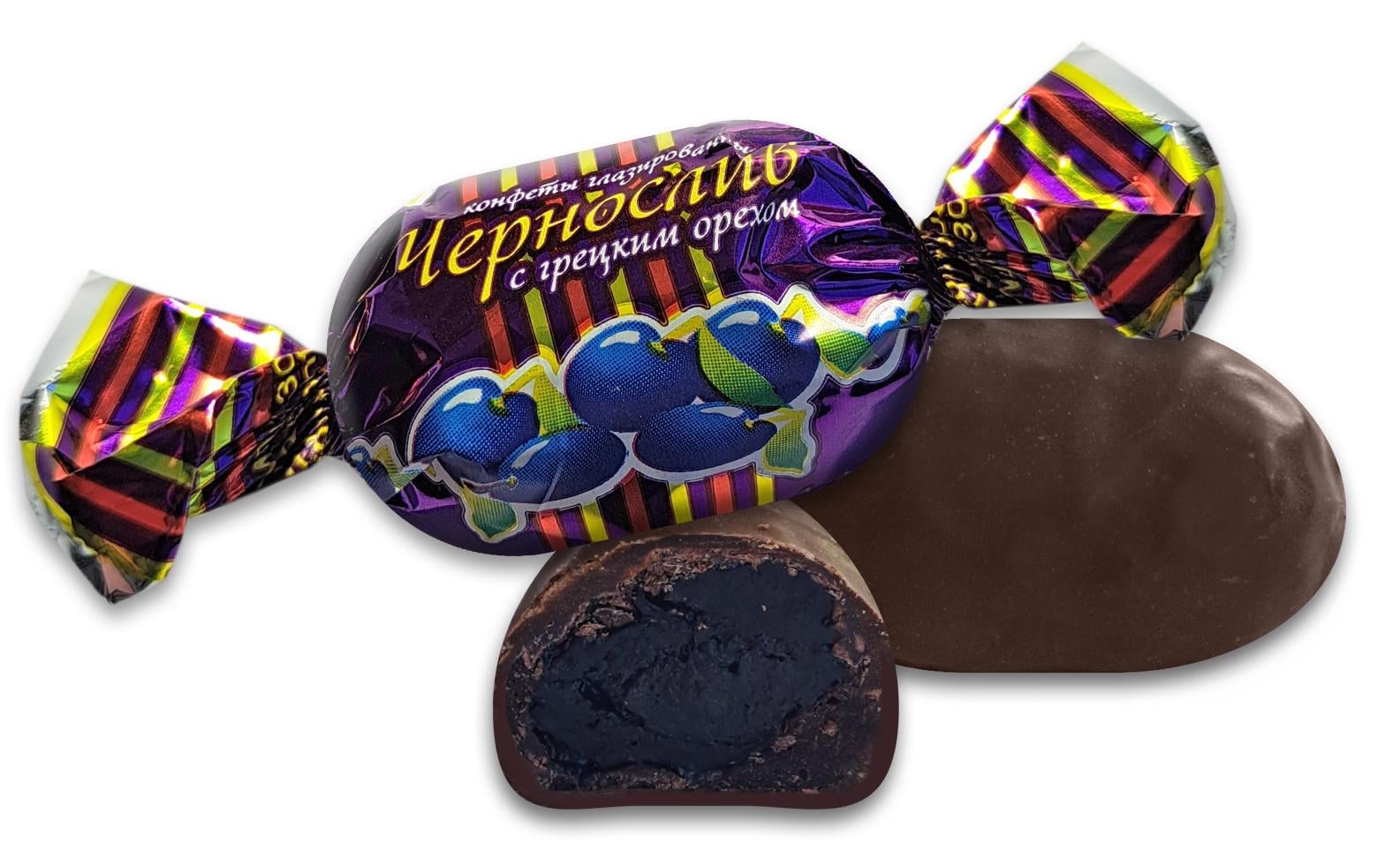 Цукерки Ріконд Чорнослив з грецьким горіхом в шоколадній глазурі 2 кг (32186) Цукерки Ріконд Чорнослив з грецьким горіхом в шоколадній глазурі 2 кг (32186)