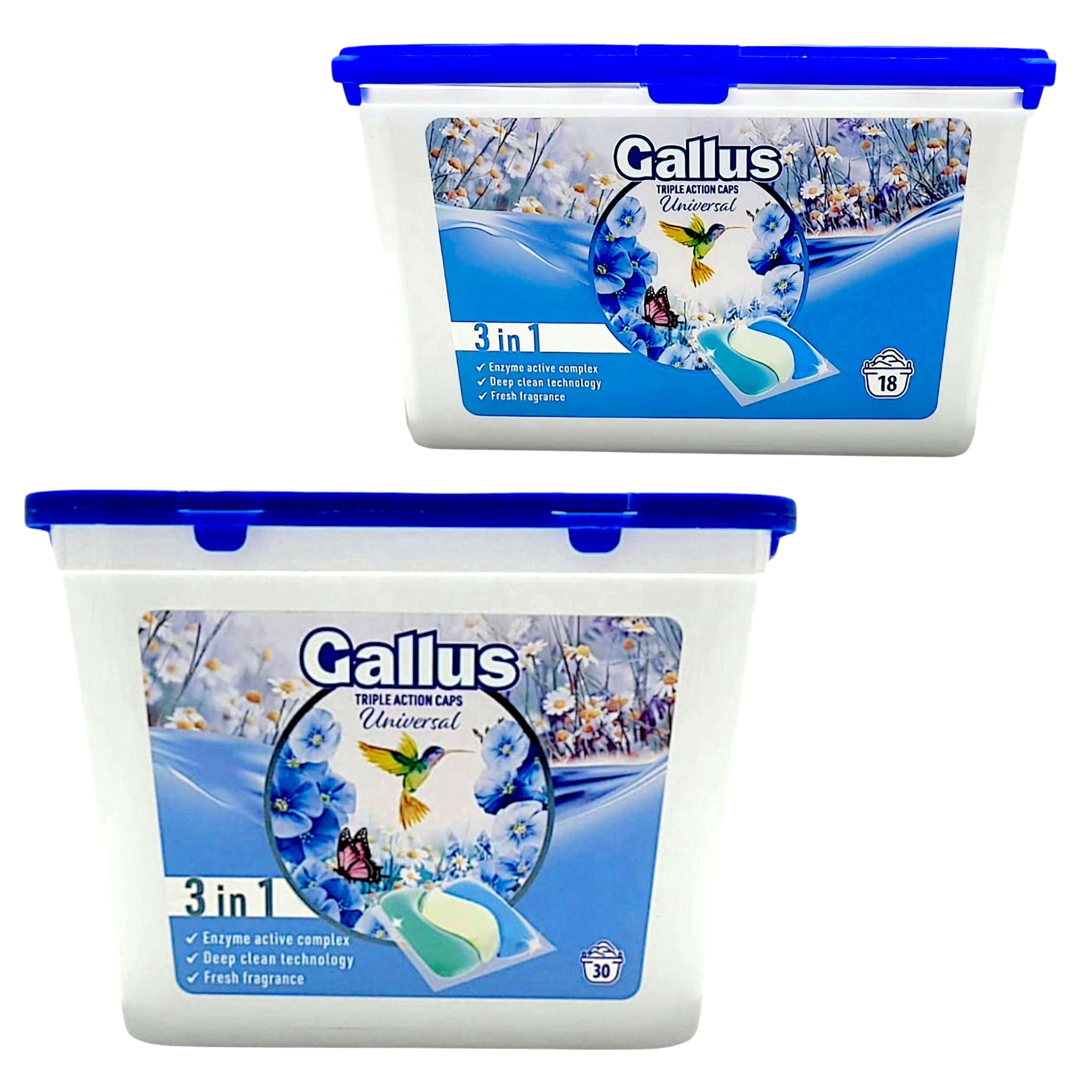 Набор капсул для машинной стирки Gallus Universal 3in1 30 шт. 490 г/18 стирок 18 шт. 270 г (301701/3538) - фото 2