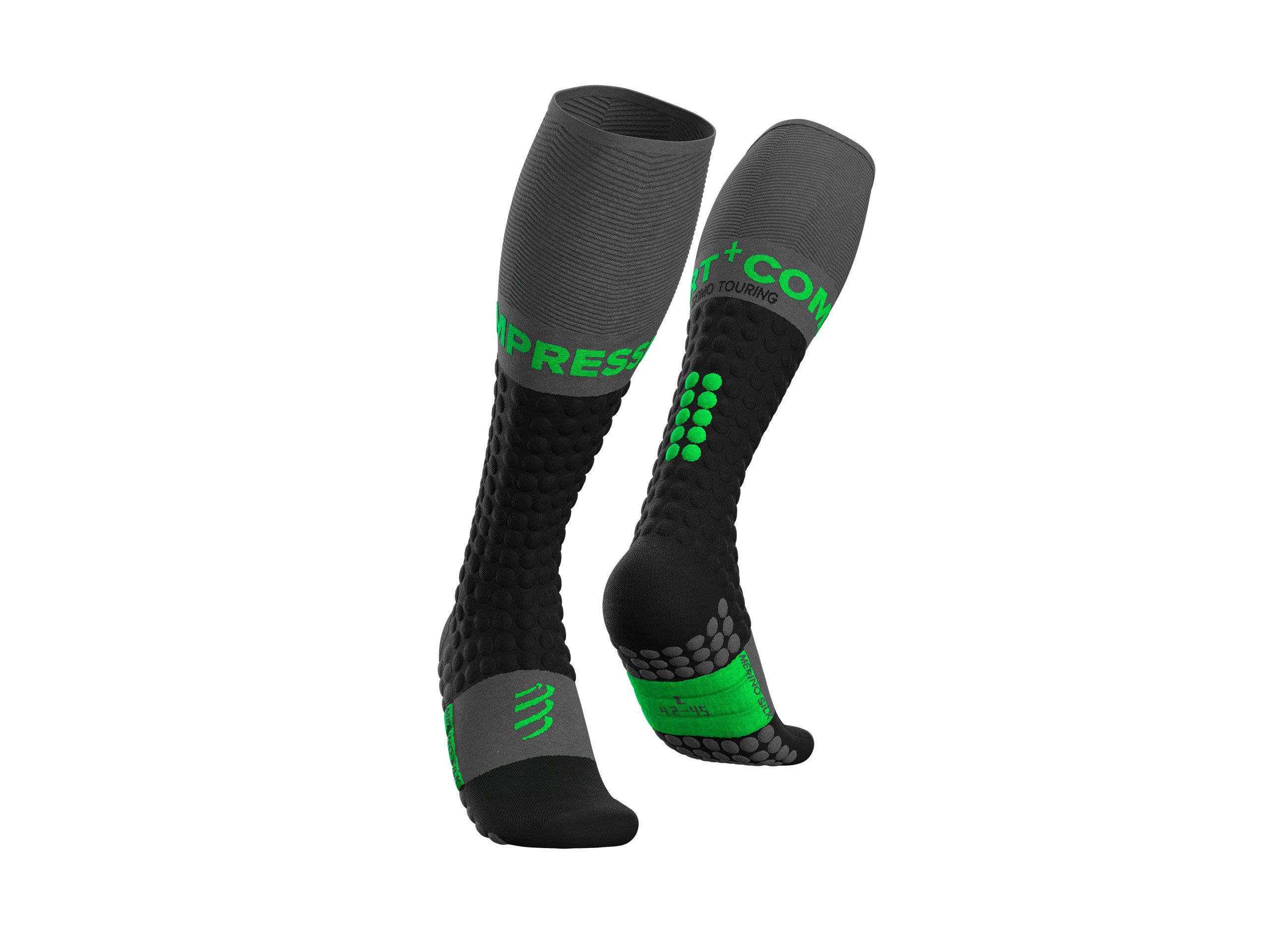 Гольфи компресійні для скитури Compressport Ski Touring Full Socks T4 45-48 см Black/Green (543226)