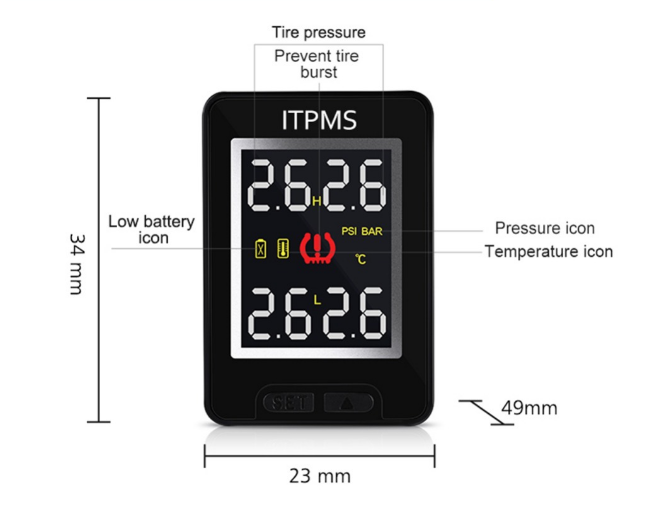 Система контролю тиску і температури в шинах TPMS Careud U912 Toyota (1053039296) - фото 3