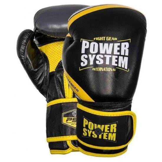 Боксерские перчатки PowerSystem PS 5005 Challenger 16 унций Black/Yellow (PS-5005_16oz_Black/Yellow_Black_bes313)