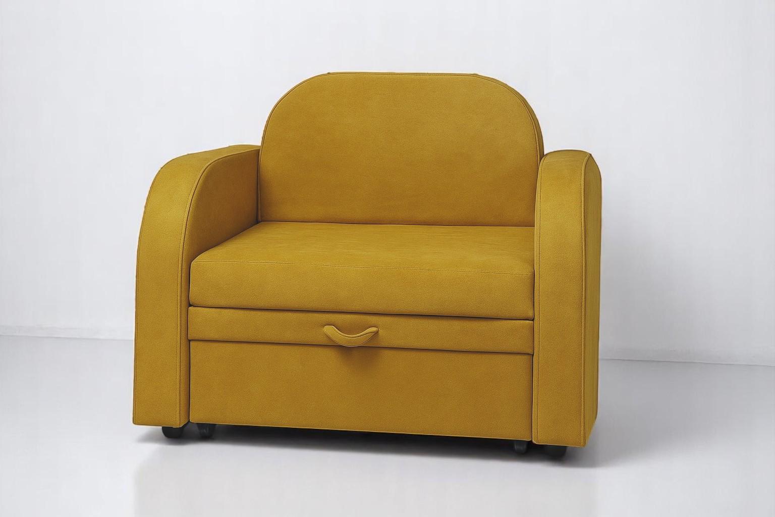 Кресло-диван мягкое раскладное Tobi Sho Дрим велюр Mars 1140х850х830 мм 06/Горчичный - фото 4