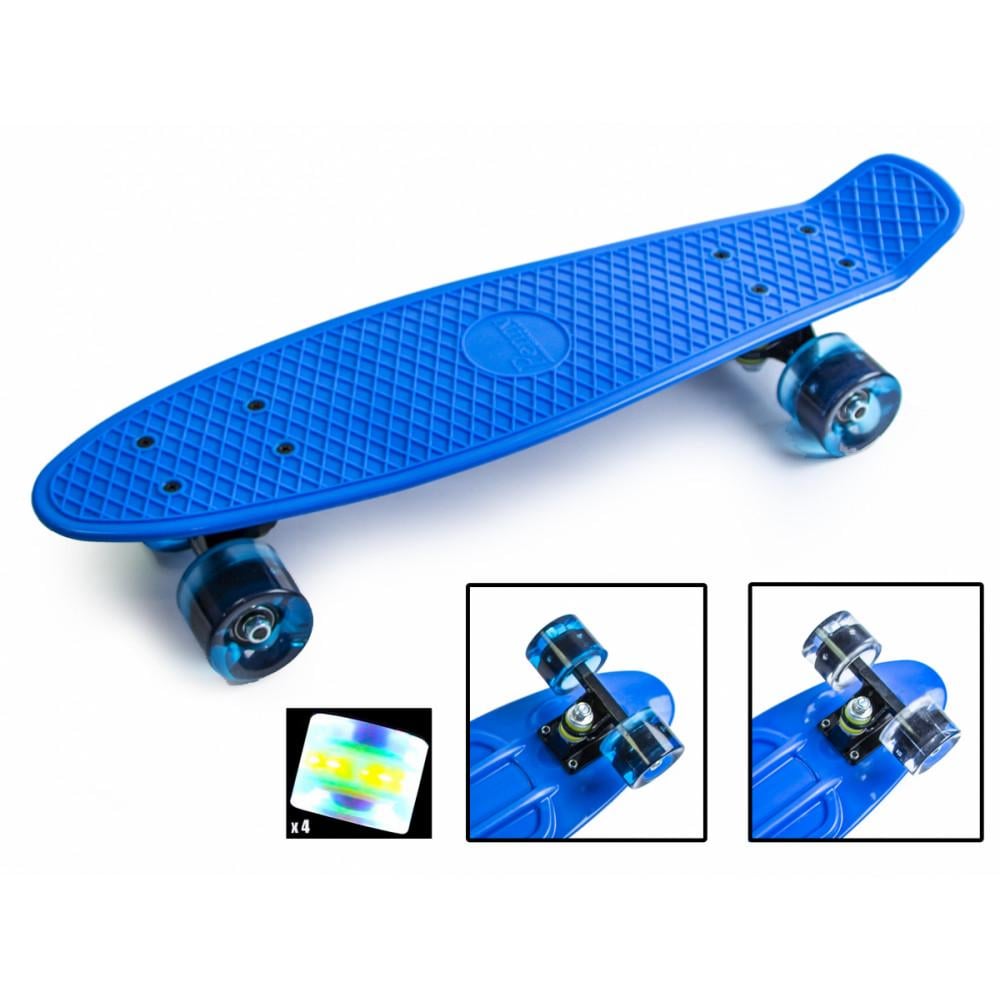 Скейтборд 696 Toys Penny Board Maraton со светящимися колесами 55 см Синий (08808-6) - фото 4