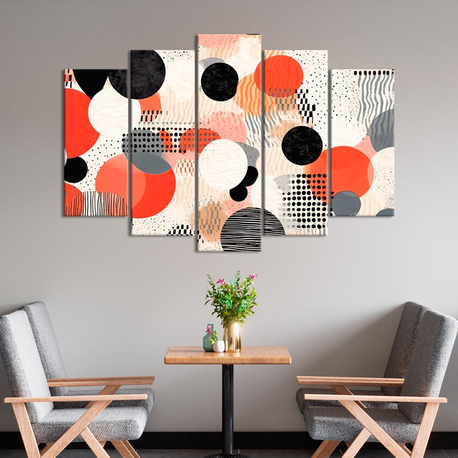 Картина на полотні Абстрактні різнокольорові кола 137x85 см (V179-5_L)