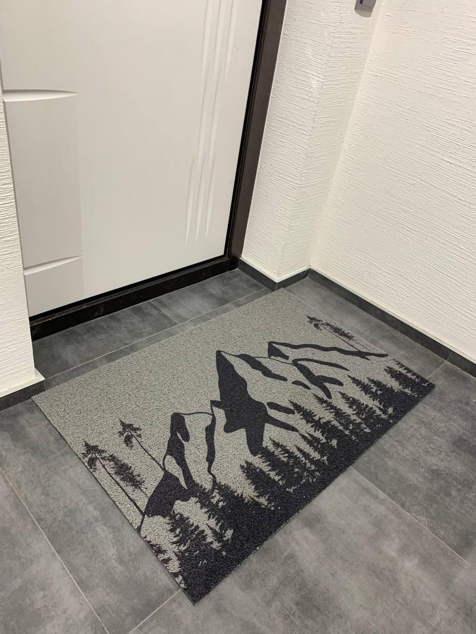 Грязезащитный коврик для прихожей Горный пейзаж резиновый 80х120 см (T02)