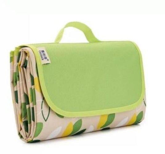 Коврик для пикника водонепроницаемый складной листья лимона 200х150 см Зеленый (79014-23)