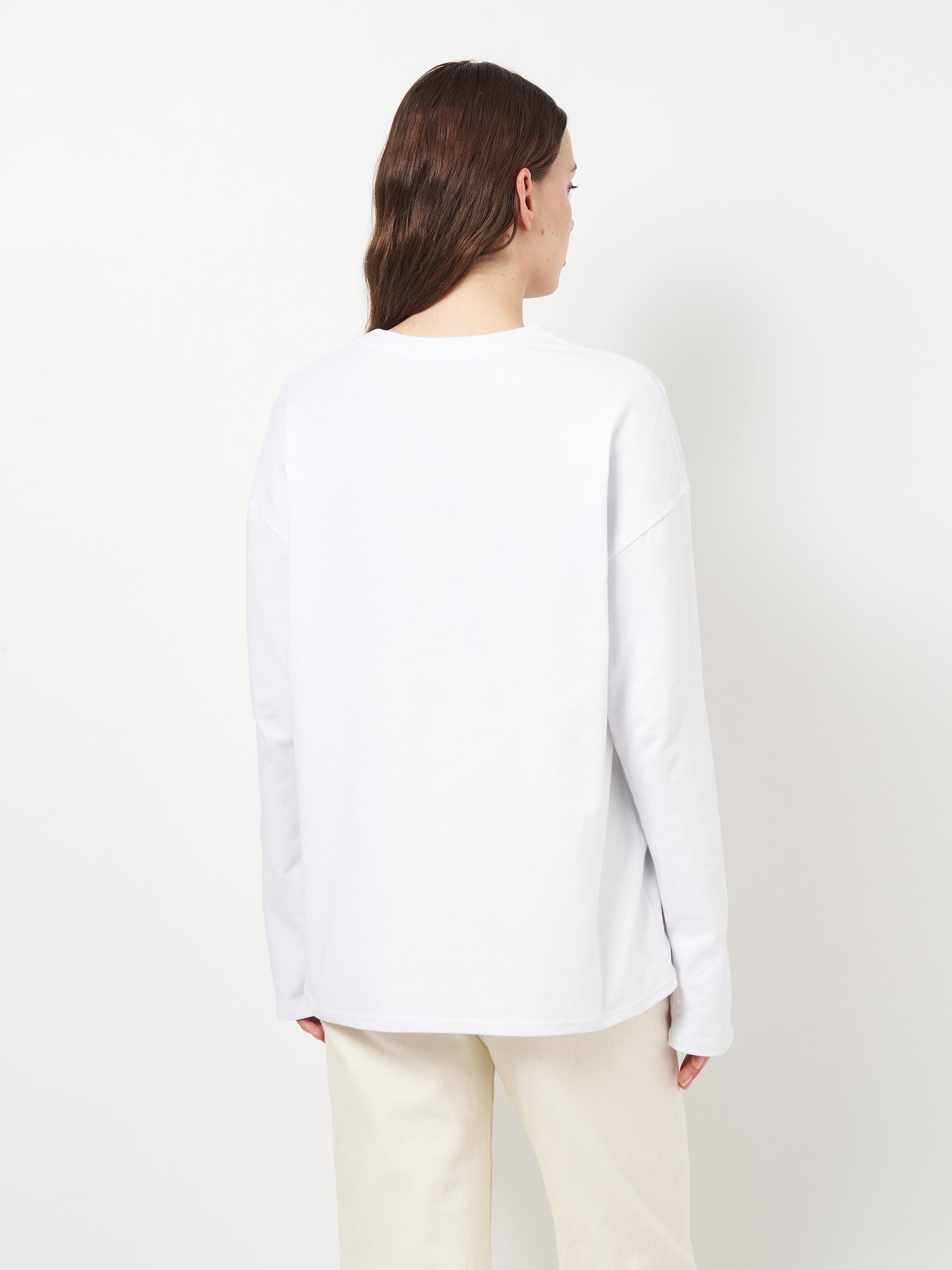 Лонгслів жіночий Hibrand оверсайз Білий (Wm158) - фото 2