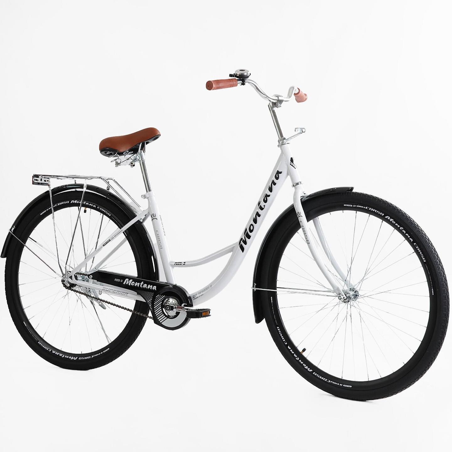 Велосипед городской Corso Montana с багажником рама 20"/28" Белый - фото 2 Велосипед городской Corso Montana с багажником рама 20"/28" Белый - фото 2