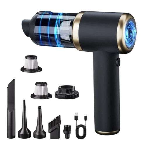 Автомобильный пылесос HELLOLEIBOO и сумка TYPE-C 2000 mAh 120 Вт Black/Gold