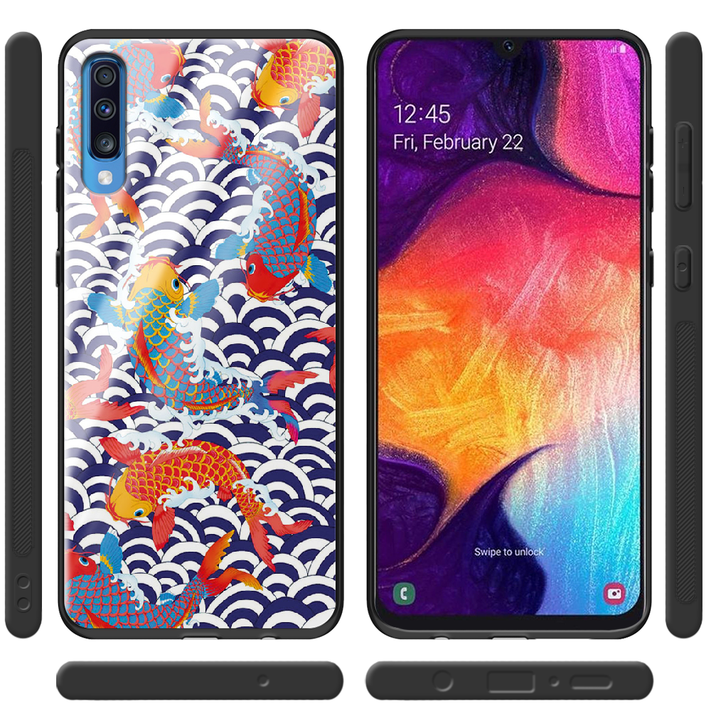 Чохол BoxFace Samsung A705 Galaxy A70 Koi Fish Чорний силікон зі склом (36860-up2477-37740) - фото 2