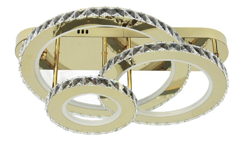 Люстра SVLIGHT LED светодиодная хрустальная с пультом 2902/3 Золотой 120W 2.4G 3000-6000K