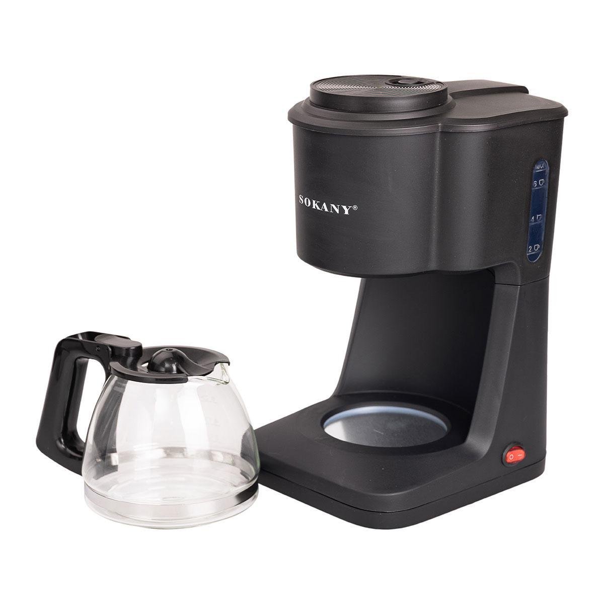 Кофеварка капельная Sokany SK-124 с подогревом кофейника 600 мл (5927)