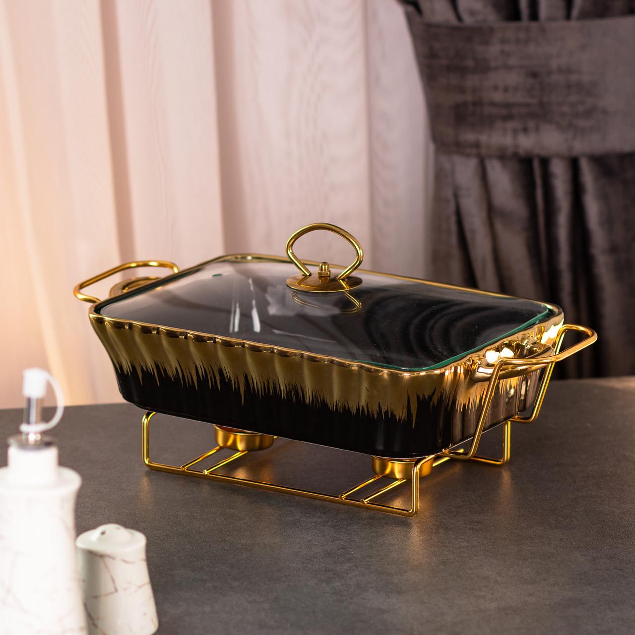 Мармит керамический прямоугольный 1,5 л Черный