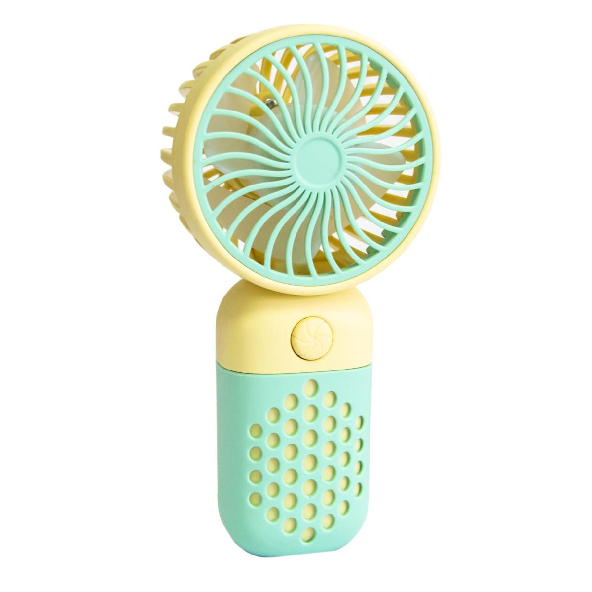 Вентилятор міні на акумуляторі Mini Fan Z8 Бежевий/Бірюзовий (1010108-Other-3)