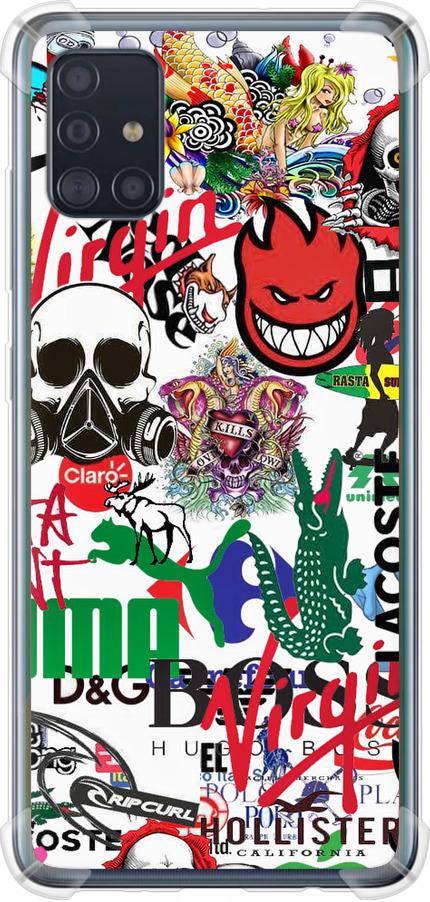 Чехол на Samsung Galaxy A51 2020 A515F Many different logos (4022sp-1827-42517)