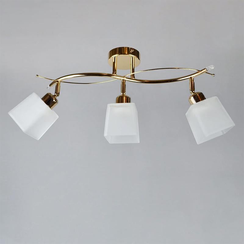 Люстра потолочная Light House NM-14811/3 FGD+WT E27 CT на три лампы Золото