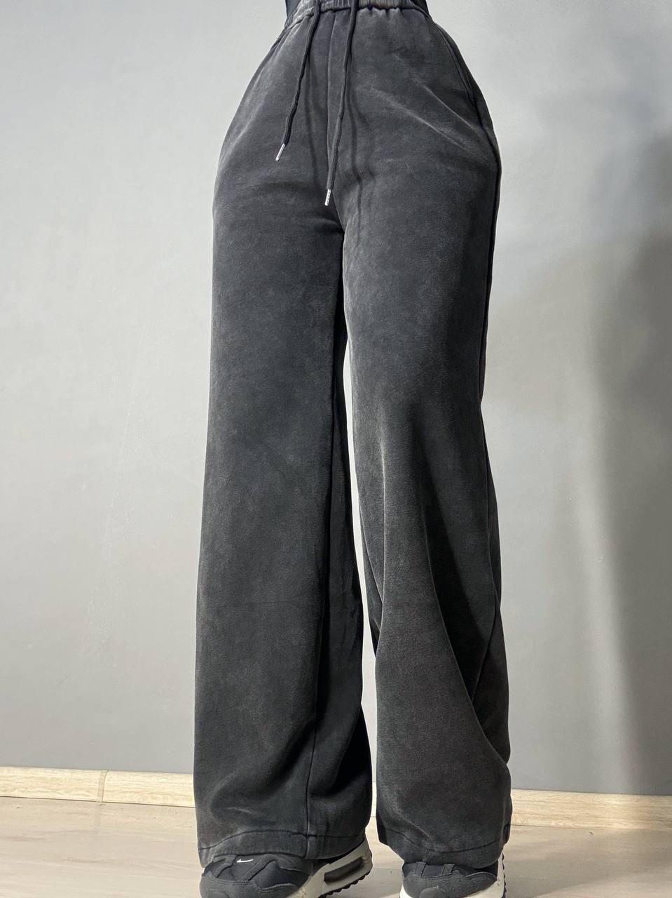 Брюки женские Fashion 771-3 палаццо спортивные вареные тай-дай 3XL Черный