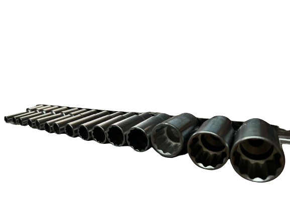 Набір головок довгих Toptul GAAQ1607U-12 на планці12-гр 1/2" 8-15/17/19/22/24/27/30/32 мм 15 од. (19350277)