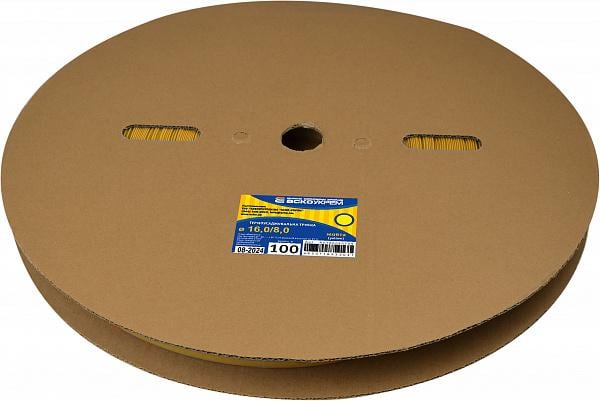 Трубка термоусадочная АСКО Ø16/8 мм 100 м Желтый (A0150040704)