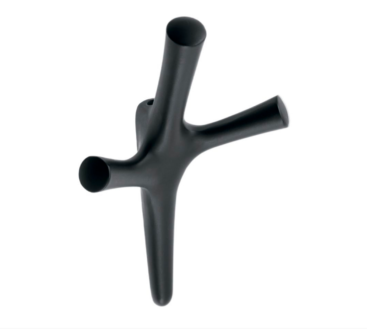 Гачок для одягу настінний GTV WALENCIA металевий 164х107х58 мм Чорний матовий (24767063) - фото 1