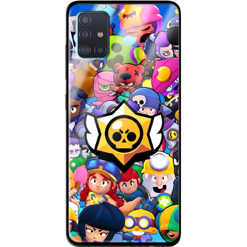 Чехол Boxface Samsung A515 Galaxy A51 Brawl Stars Черный силикон со стеклом (38808-up2389-39407) - фото 1