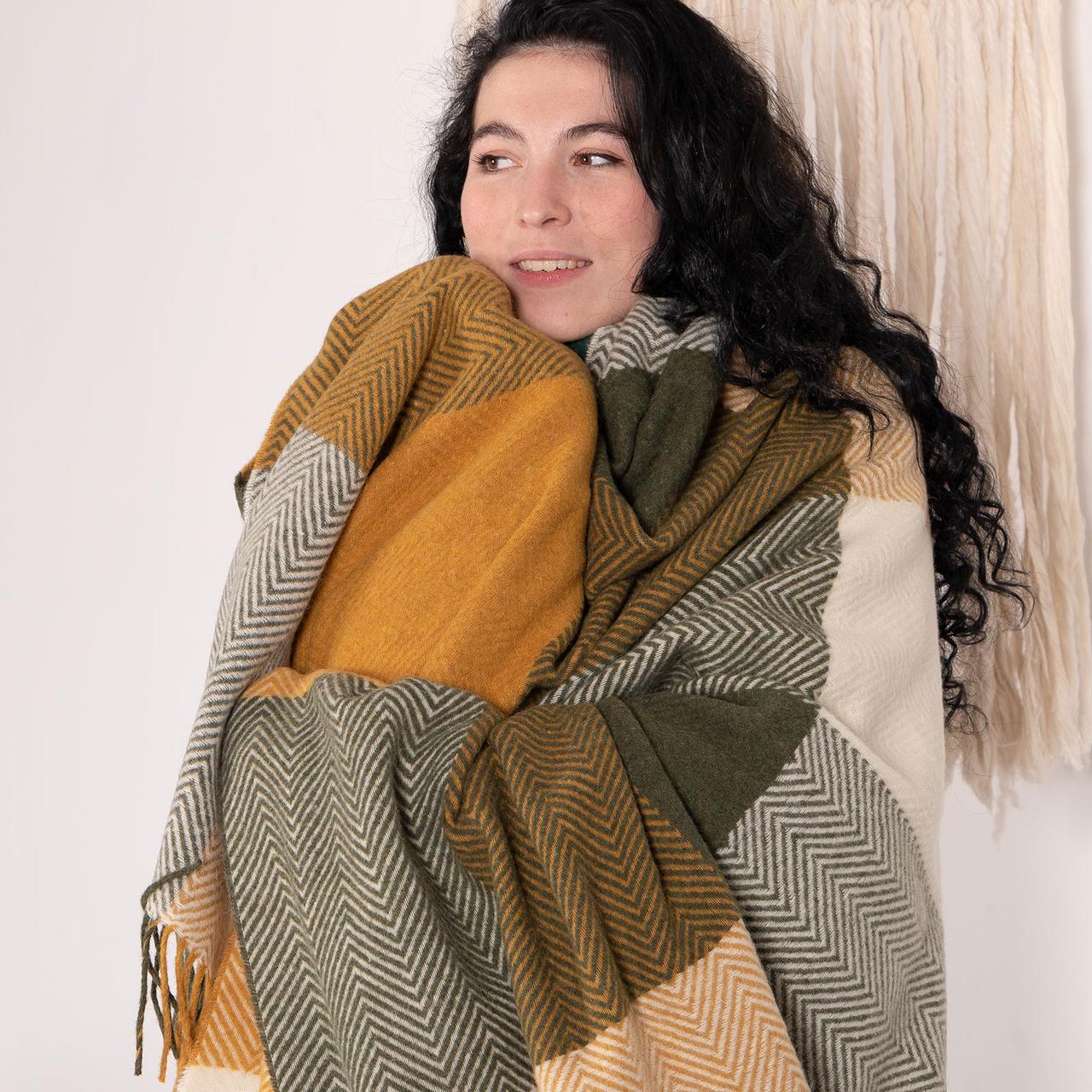 Плед шерстяной Love You Клетка 140x200 см (4500) - фото 5