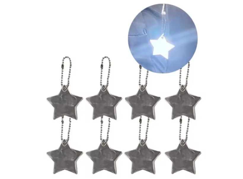 Брелки светоотражающие 8 шт. 50 мм Серый (123600) - фото 3 Брелки светоотражающие 8 шт. 50 мм Серый (123600) - фото 3