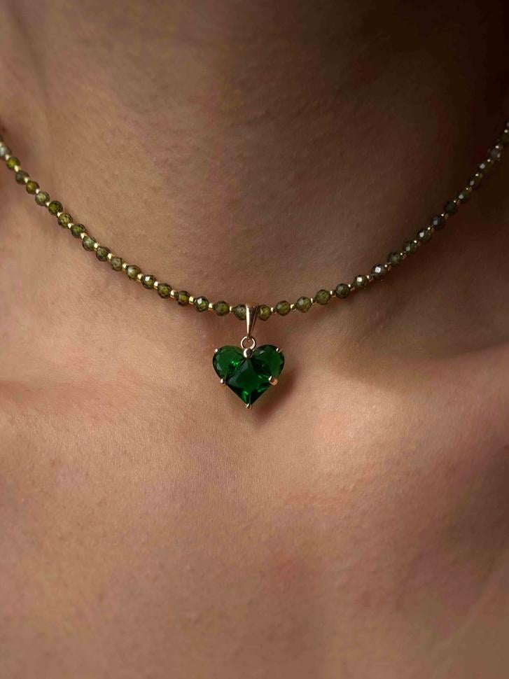 Чокер LeBijou із циркону Зелений (5075)