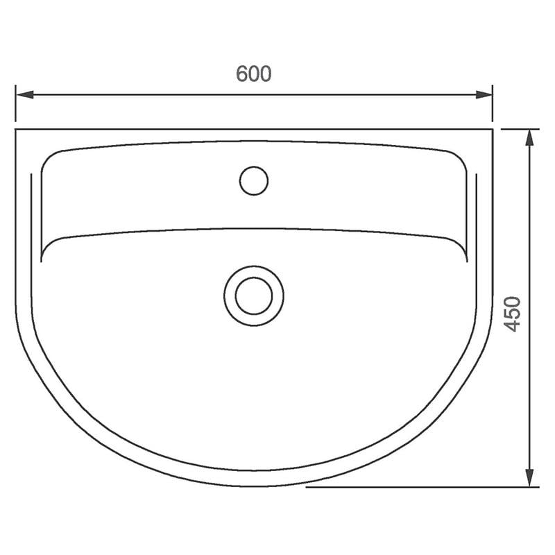 Умывальник подвесной Kolo STATUS 2321600UA 600x450x190 мм Белый (99126) - фото 2 Умывальник подвесной Kolo STATUS 2321600UA 600x450x190 мм Белый (99126) - фото 2