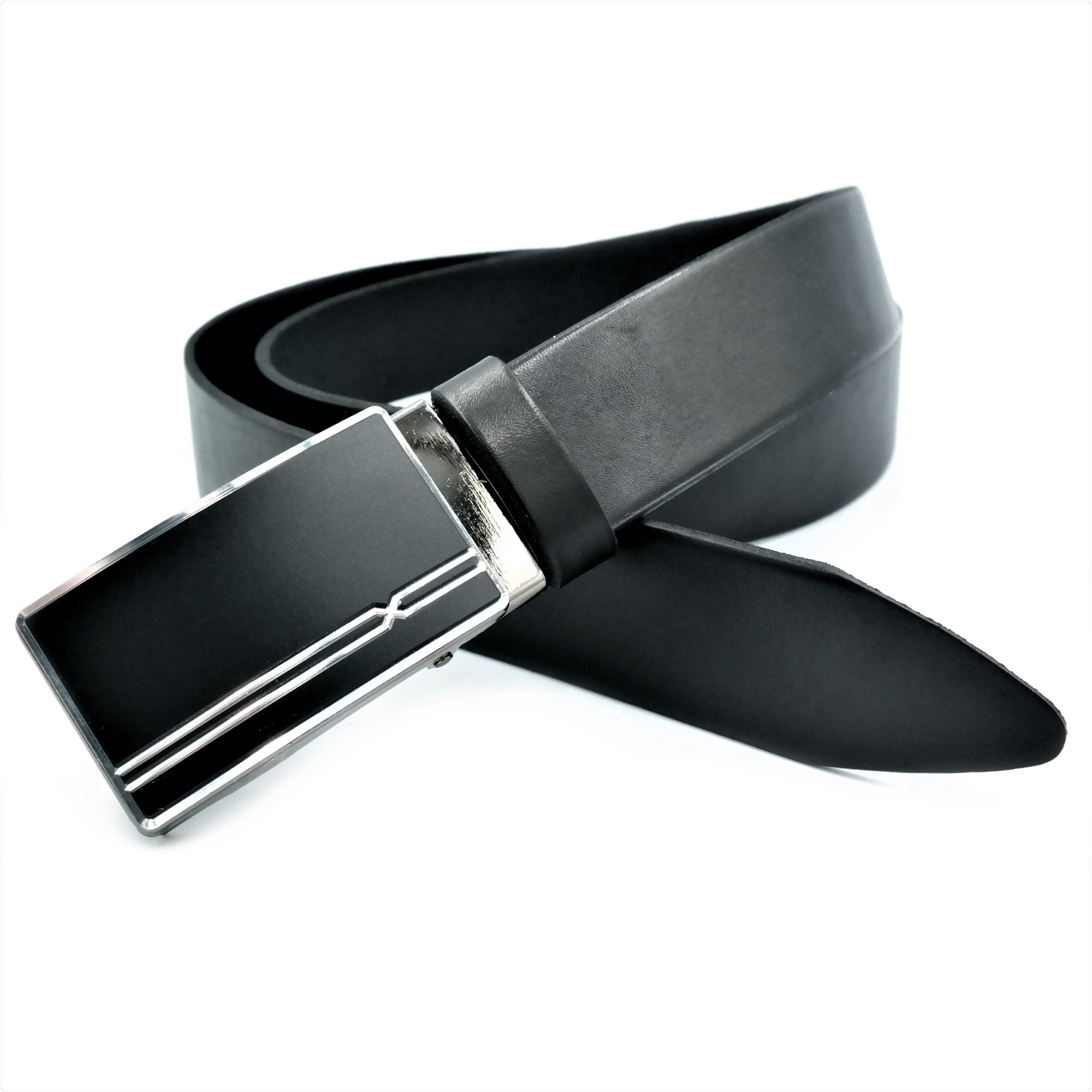 Чоловічий ремінь Weatro nwm-35zjk-0003 шкіряний Чорний