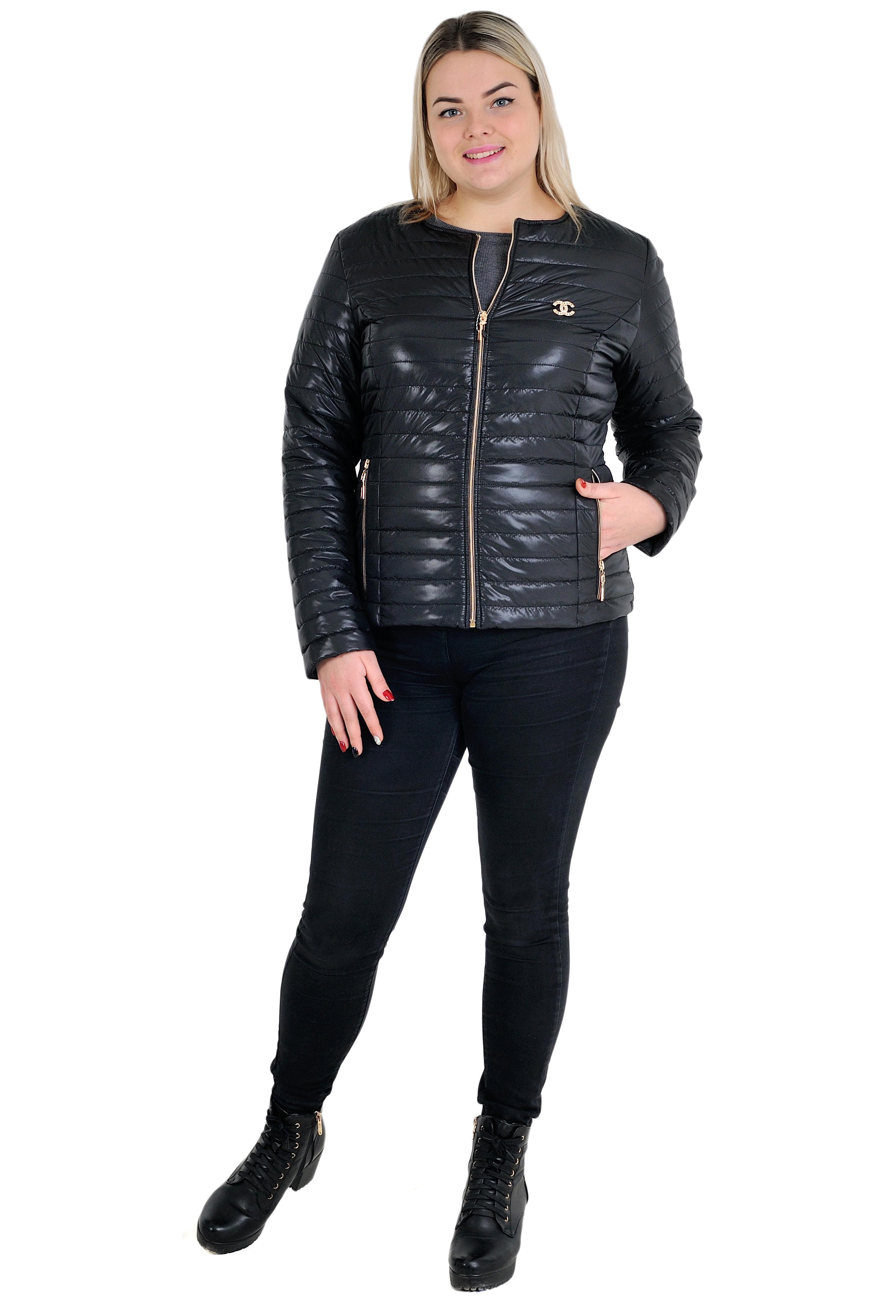 Куртка женская Sanny р. 56 Черный (№3502-бр-мк) - фото 2 Куртка женская Sanny р. 56 Черный (№3502-бр-мк) - фото 2