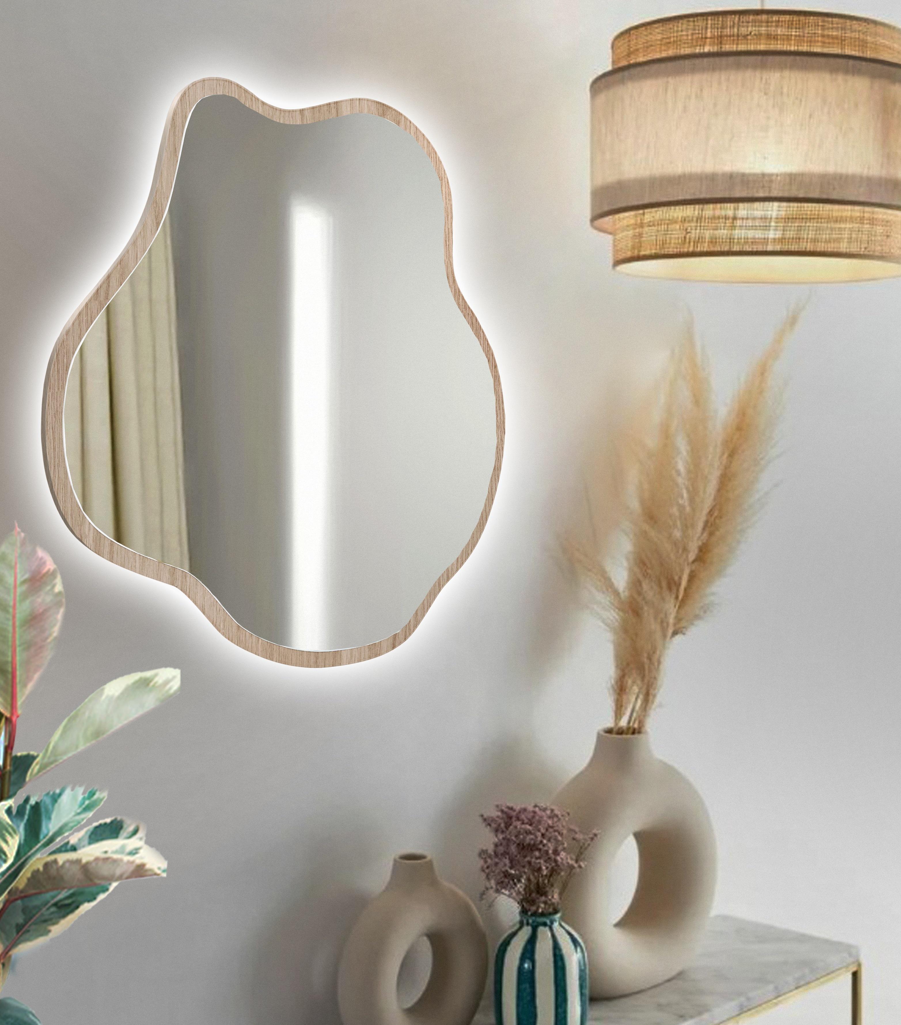 Зеркало Art-com на основе ЛДСП с подсветкой 800х800 мм Дуб сонома (АН 2-Дуб сонома)