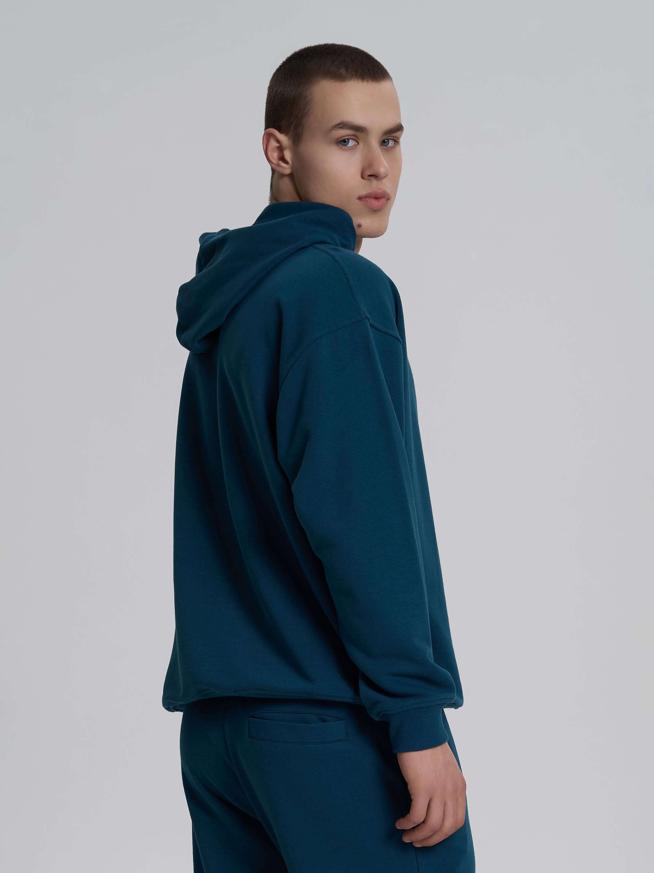 Худі чоловічий без кишені ROZA 240619 XS Синьо-зелений (4824005723681) - фото 3 Худі чоловічий без кишені ROZA 240619 XS Синьо-зелений (4824005723681) - фото 3