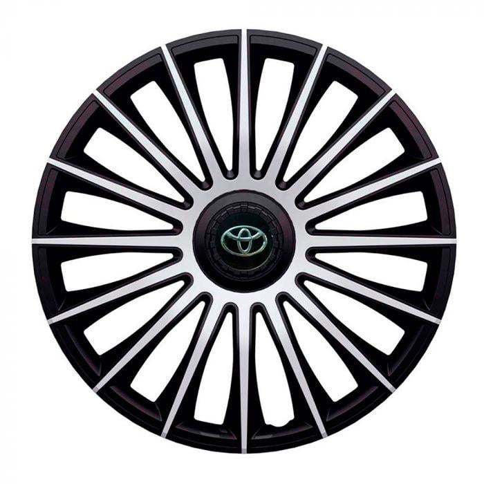 Ковпаки для коліс J-Tec Austin R16 з логотипом Toyota 4 шт. Silver/Black