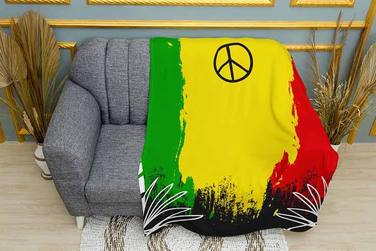Плед Rasta Peace Flag плюш однослойный 150х210 см (112993-1) Плед Rasta Peace Flag плюш однослойный 150х210 см (112993-1)