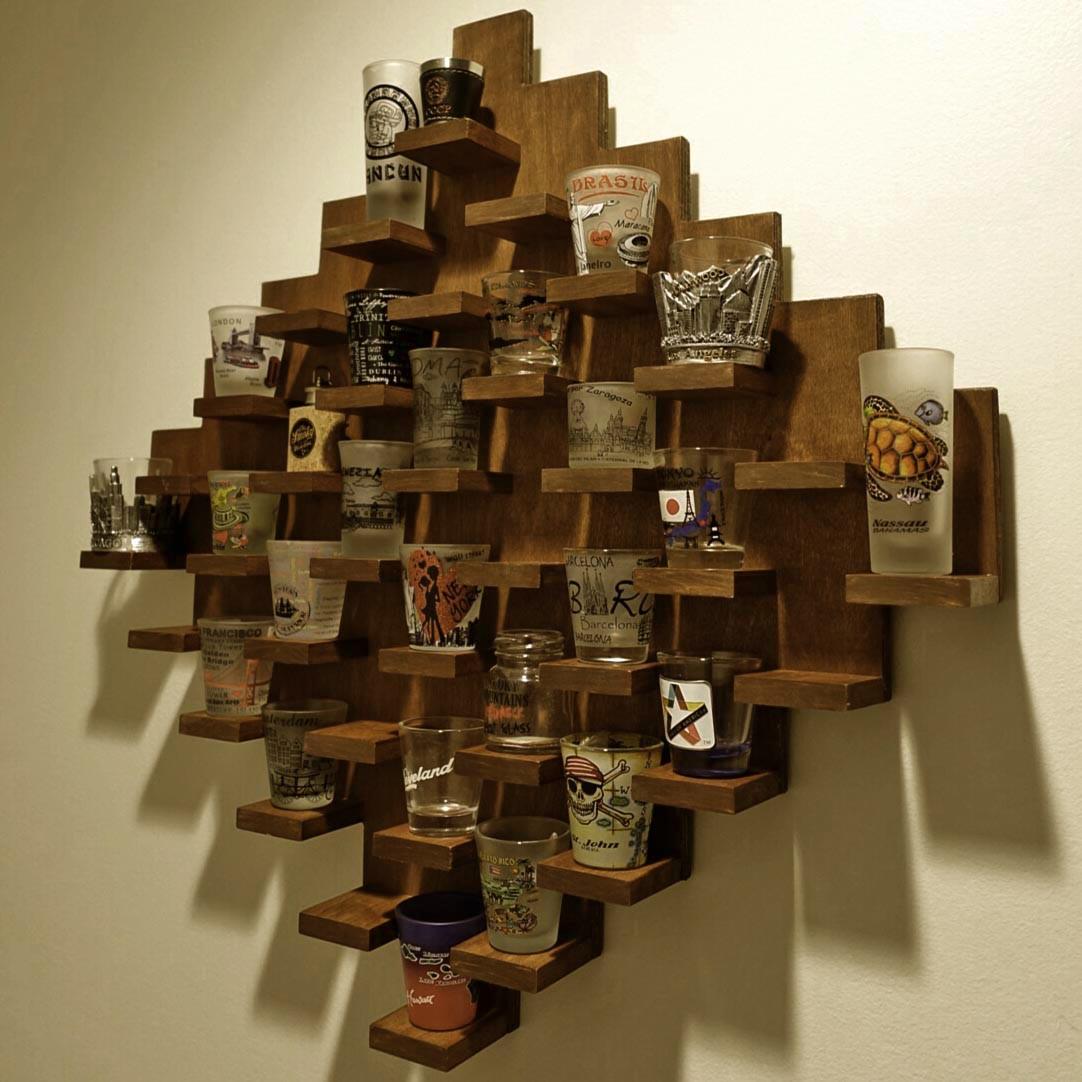 Полка для рюмок из дерева Оберн 36 Латте (ПДШ-360316)