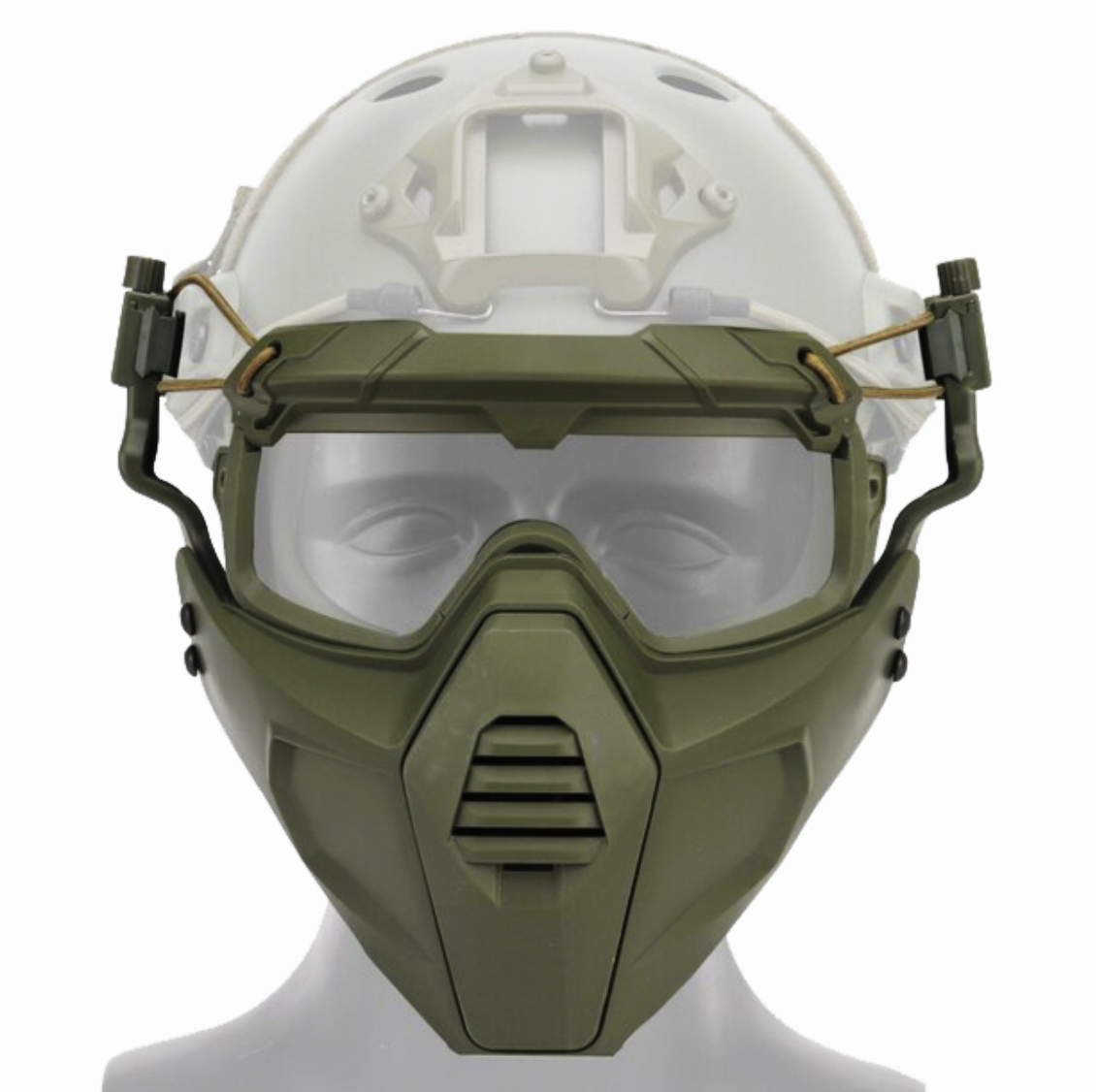 Маска-окуляри Ghost Iron Man з кріпленням до шолома Airsoft Олива (MK001017) - фото 3