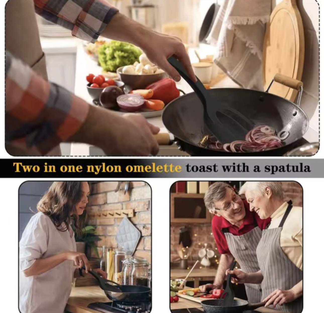 Лопатка-щипці кухонна термостійка 1 шт. Чорний (545164488) - фото 2