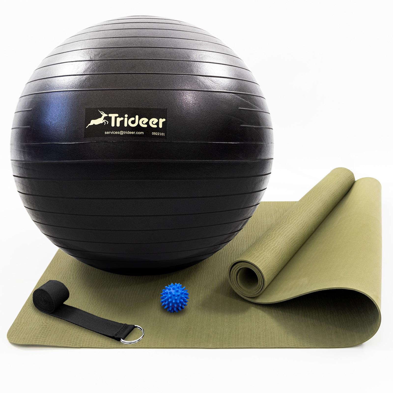 Коврик для йоги и фитбол 65 см и ремень для растяжки OSPORT n-0129 Set 99 Хаки/Черный (21360) Коврик для йоги и фитбол 65 см и ремень для растяжки OSPORT n-0129 Set 99 Хаки/Черный (21360)