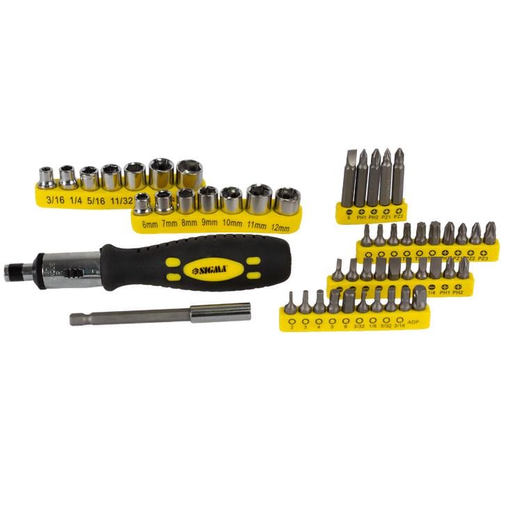 отвертка реверсивная Sigma с битами/насадками 51 ед. (4002131) - фото 2 отвертка реверсивная Sigma с битами/насадками 51 ед. (4002131) - фото 2