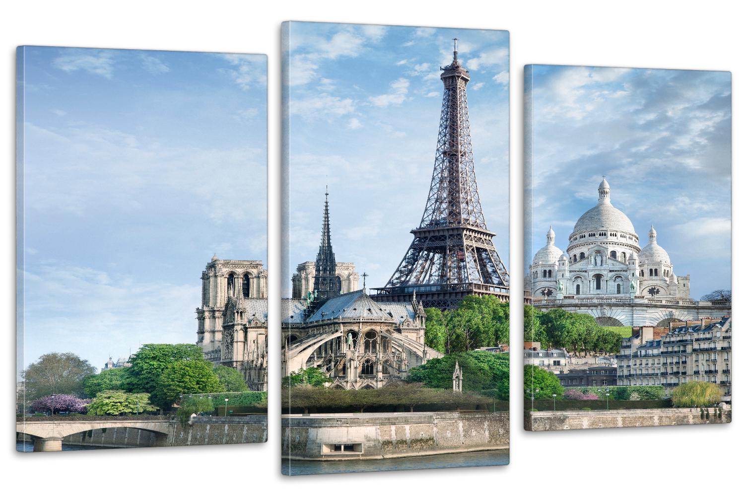 Модульная картина в гостиную/спальню Париж 53х100 см (Art-657_3)