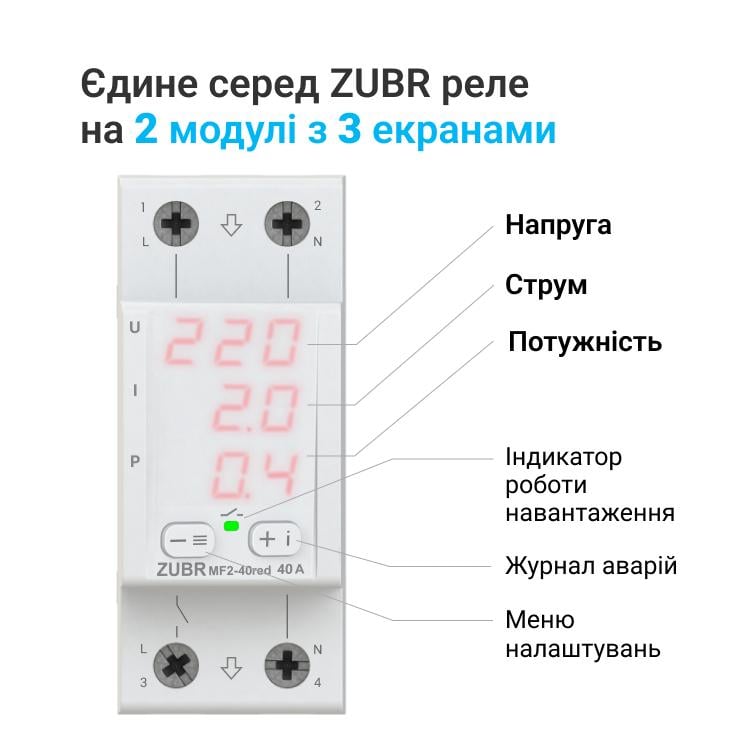 Реле мультифункциональное ZUBR MF2-40 - фото 2