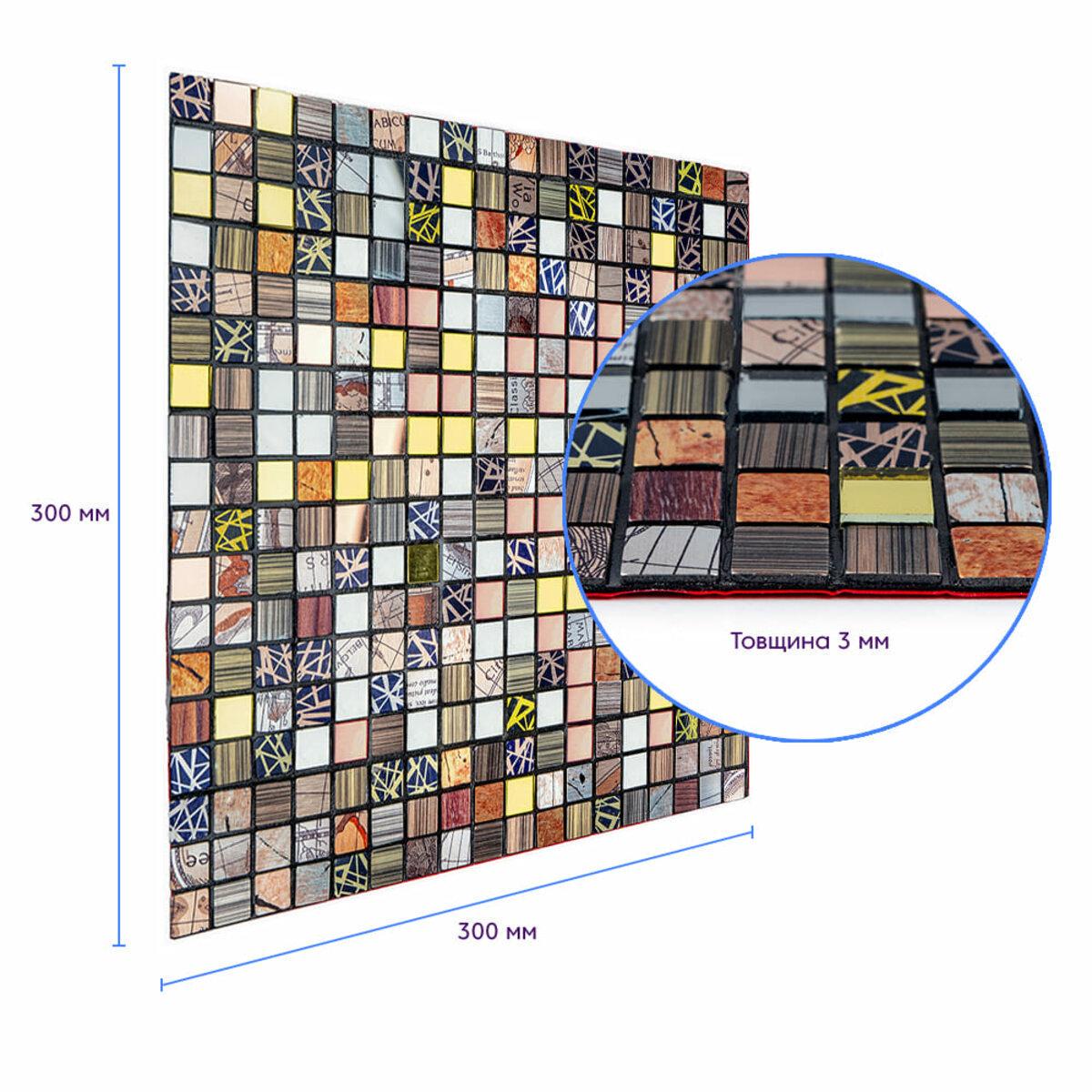 Плитка алюмінієва самоклеюча 300х300х3 мм Різнокольоровий квадратик (SW-00001925) - фото 3 Плитка алюмінієва самоклеюча 300х300х3 мм Різнокольоровий квадратик (SW-00001925) - фото 3