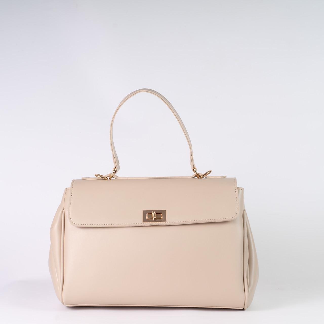 Сумка женская почтальона из экокожи XENIA № 67-24 Черный/Бежевый